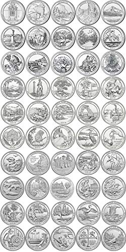 2010 P, D 2010-2019 BU National Parks Quarters - 100 coin Set Uncirculated