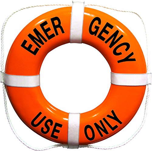 Emergency Use Only Printed on 24 Inch Orange Ring Buoy