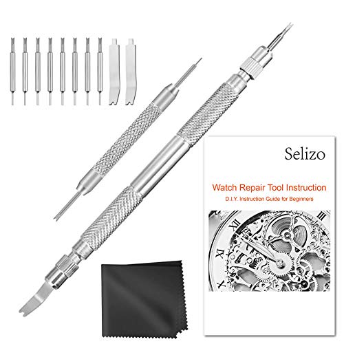 Selizo Spring Bar Tool Watch Link Remover Tool Kit with Instruction Manual Watch Band Tool Link Pin Removal for Watch Repair Band Adjustment Replacement Sizing