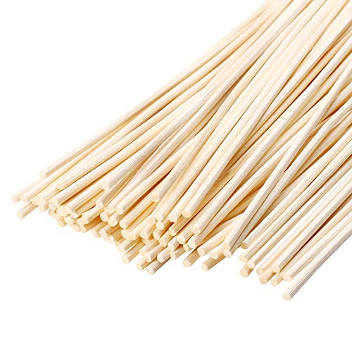 VFULIE 100 Pieces Reed Diffuser Sticks, 3mm Thick Natural Wood Rattan Reed Sticks Aroma Diffuser Sticks Replacement for Aroma Fragrance Essential Oil Diffuse