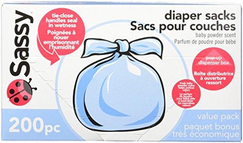 Sassy Baby Disposable Diaper Sacks, 200 Count, Packaging may vary