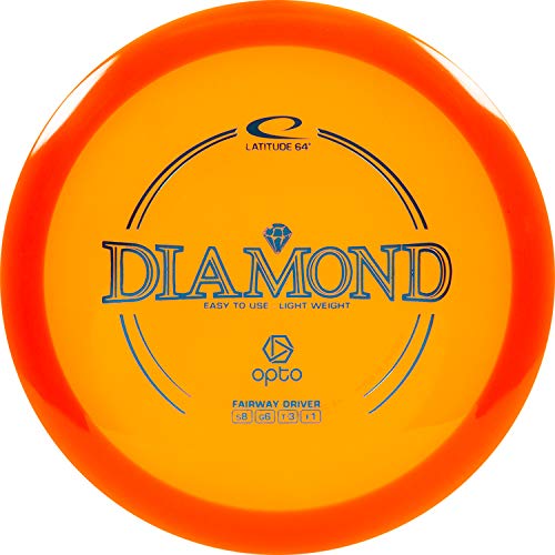 Latitude 64 Opto Diamond Disc Golf Driver | Beginner and Kid Friendly Frisbee Golf Disc | 160g and Under | Stamp Color May Vary (Orange)