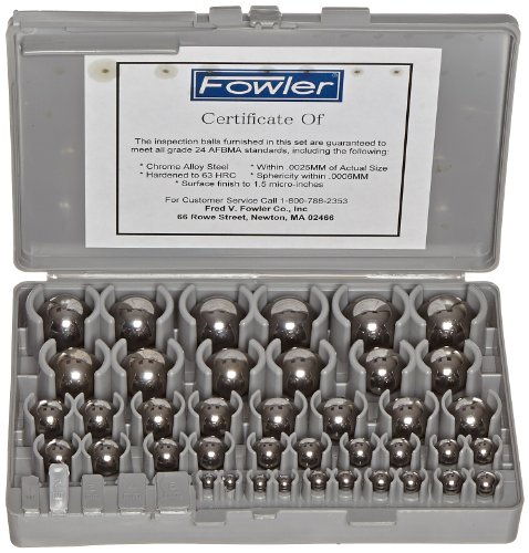 Fowler 52-438-777 Chrome Steel Metric Gauge Ball Set, 50 Piece