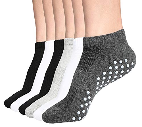 Non Slip Yoga Socks for Women, Anti-Skid Gripper Socks Pilates Barre Bikram Fitness Socks with Grips