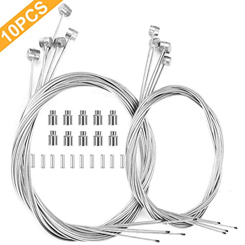 Hyacinth 10PCS Premium Bike Brake Cable, Professional Bicycle Brake line for Mountain and Road, Free for End Caps and End Ferrule