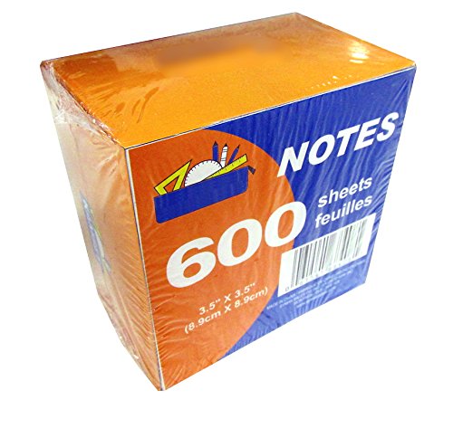 600 Sheet Paper Note Cube Pack (3.5' x 3.5') - White Paper - NON STICKY! in Dispenser Pack.