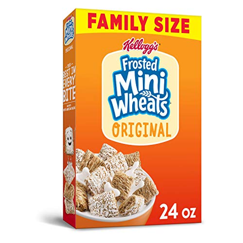 Kellogg's Frosted Mini-Wheats, Breakfast Cereal, Original, Good Source of 7 Vitamins and Minerals, Family Size, 24oz Box