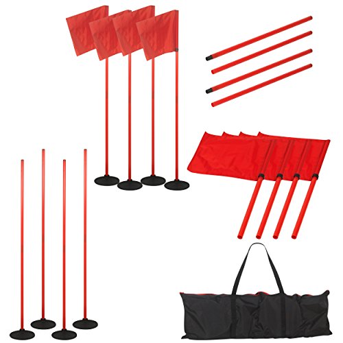 American Challenge Soccer Sports Coaching Sticks Flags (Red, Standard)