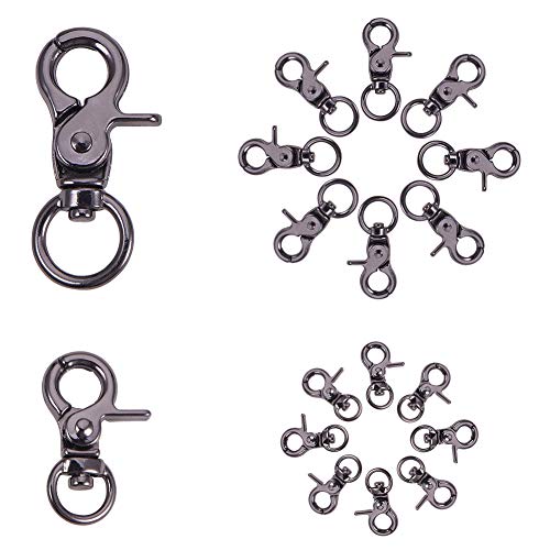 PH PandaHall 16 Pcs 2 Sizes Metal Lobster Claw Clasps Swivel Lanyards Trigger Snap Hooks Strap for Keychain, Key Rings, DIY Bags and Jewelry Findings Gunmetal