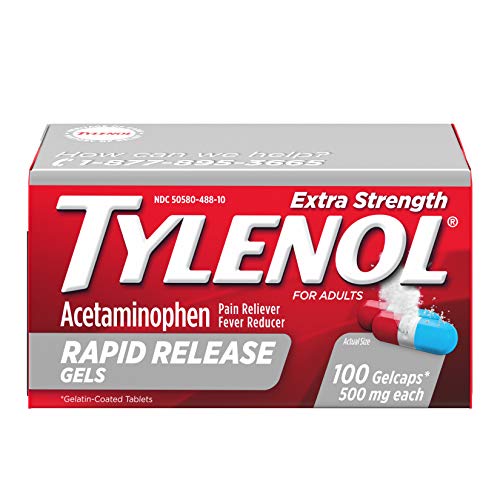 Tylenol Extra Strength Rapid Release Gels with Acetaminophen, Pain Reliever & Fever Reducer, 100 ct