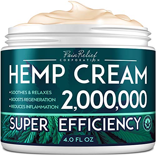 Рain Relief Hemp Cream 2,000,000 - Made in USA - Natural Hemp Extract Cream for Arthritis, Back & Muscle Рain Relief - Efficient Inflammation Cream & Carpal Tunnel Relief - Good for Skin Health