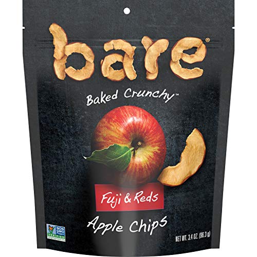 Bare Natural Apple Chips, Fuji & Reds, Gluten Free + Baked, Multi Serve Bag - 3.4 Oz (Pack of 6)