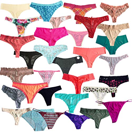 Women¡¯s Underwear Assorted Pack of 24 Silk G-Strings T-Backs Lace Thongs Sexy Panties(M)