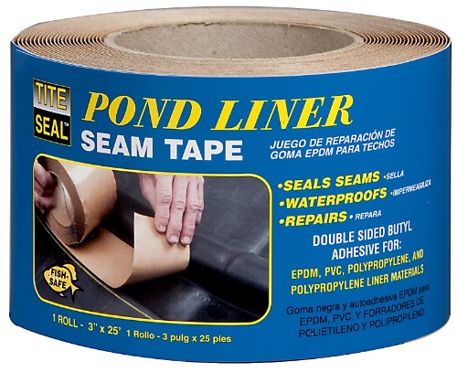 Tite-Seal PLST325 Self Adhesive Double Sided Butyl Pond Seam Tape, 3' by 25'
