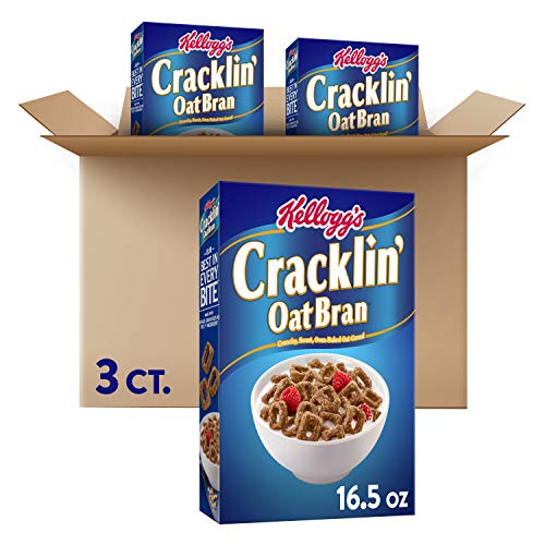 Kellogg's Cracklin' Oat Bran, Breakfast Cereal, Original, 3.094lb Case (3 Count)