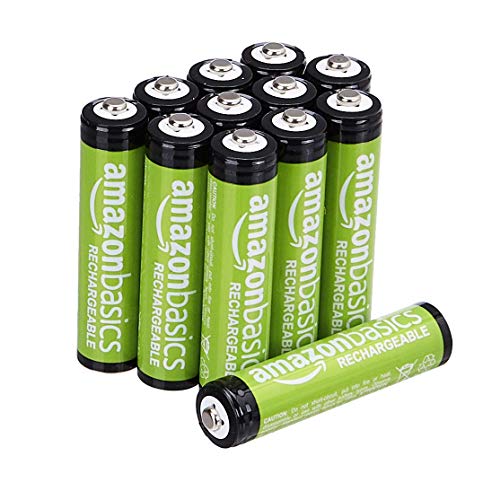 AmazonBasics AAA Rechargeable Batteries (800 mAh), Pre-charged - Pack of 12