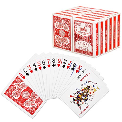 OTRON Playing Cards, Poker Size Standard Index, 12 Decks of Cards (Blue or Red), for Blackjack, Euchre, Canasta, Pinochle Card Game, Poker Cards, Casino Grade.