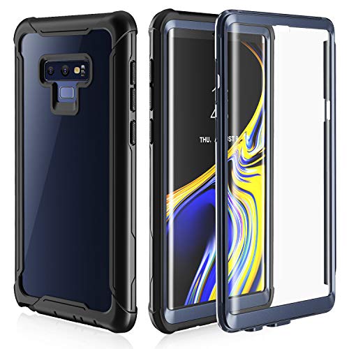 Samsung Galaxy Note 9 Cell Phone Case - Full Body Case with Built-in Touch Sensitive Anti-Scratch Screen Protector, Ultra Thin Clear Shock Drop Proof Impact Resist Extreme Durable Protective Cover