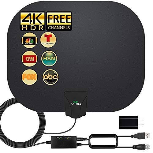 TV Antenna, Amplified HD Indoor Digital HDTV Antenna 200 Miles Range with Amplifier Signals Booster - Support 4K 1080p Fire Tv Stick and All Tv for Local Channels- with 17ft Coax Cable/USB Adapter