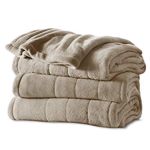 Sunbeam Heated Blanket | Microplush, 10 Heat Settings, Mushroom, Queen - BSM9KQS-R772-16A00