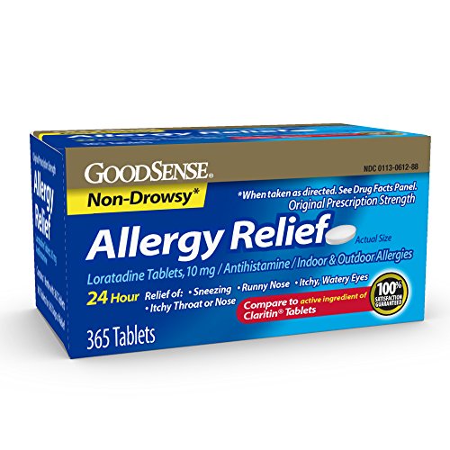 GoodSense Allergy Relief Loratadine Tablets, 10 mg, 365 Count Allergy Pills for Allergy Relief