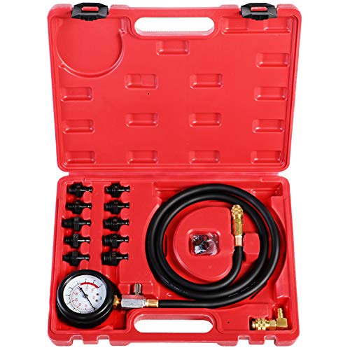 YSTOOL Oil Pressure Tester Kit Professional Oil Pressure Gauge Tool for Engine Diagnostic Test with Hose Adapters and Carry Case for Cars ATVs Trucks Use 0-140psi