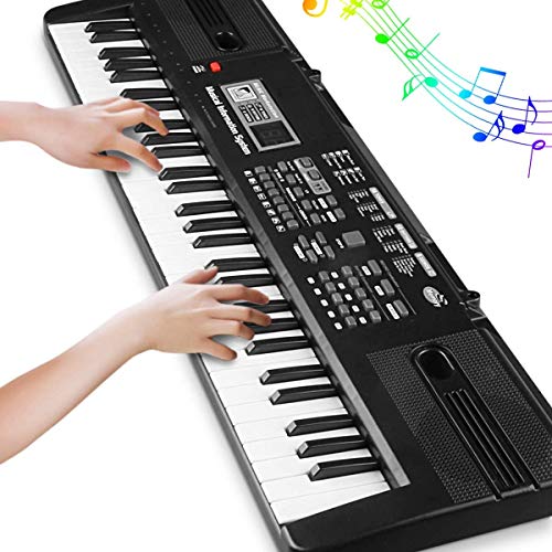 Digital Music Piano Keyboard 61 Key - Portable Electronic Musical Instrument with Microphone Kids Piano Musical Teaching Keyboard Toy For Birthday Christmas Festival Gift