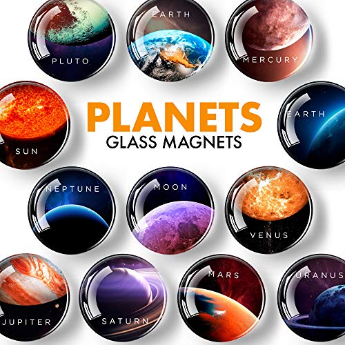 Planet Magnets for Fridge – Glass Refrigerator Magnets Funny – Cute Magnets for Whiteboard – Decorative Locker Magnets for Girls and Boys – Succulent Fridge Magnets for Kitchen and Office