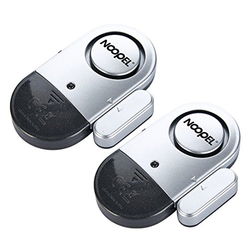 Door Window Alarm 2 Pack Noopel Home Security Wireless Magnetic Sensor Burglar Anti-Theft 120DB Alarm with Batteries Included - DIY Easy To Install (2)