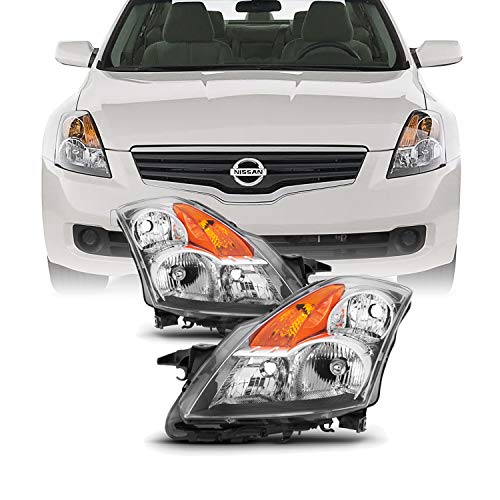 Fits 2007 2008 2009 Altima Sedan Driver & Passenger Both Side Halogen Headlights Headlamps Chrome