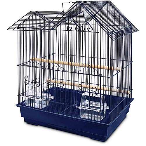 You & Me Parakeet Ranch House Cage, Navy, 16.5 in, Blue