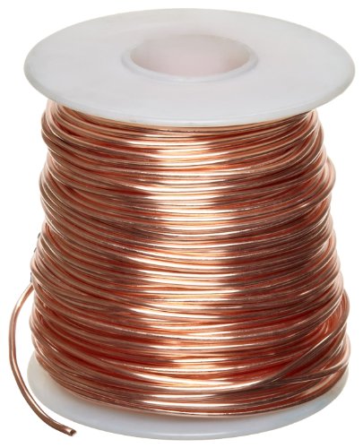 Bare Copper Wire, Bright, 18 AWG, 0.04' Diameter, 195' Length (Pack of 1)