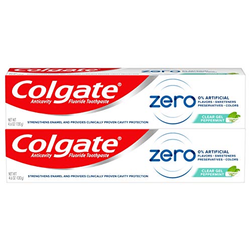Colgate Zero Vegan Toothpaste, Natural Flavor with Fluoride, Peppermint Gel - 4.6 ounce (2 Pack)