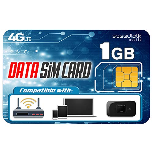 1GB Data Only SIM Card – 30 Days No Contract Service - 4G LTE USA Nationwide Domestic and International Roaming