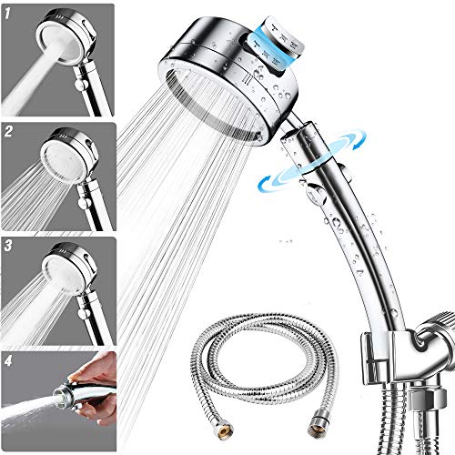 Hight Pressure Chrome Handheld Shower,ARCBLD Detachable Hand Held Showerhead With Stainless Steel Hose and Shower Head Holder,the Perfect Adjustable Replacement Hand Shower Kits
