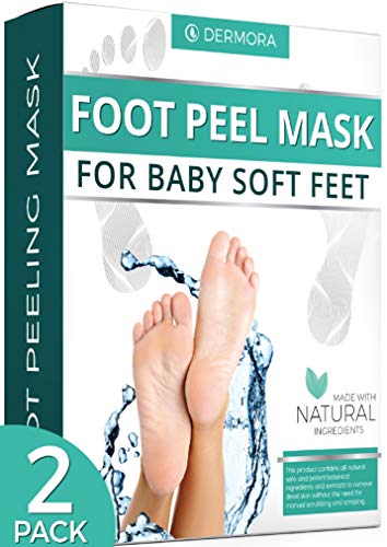 Foot Peel Mask - 2 Pack - For Cracked Heels, Dead Skin & Calluses - Make Your Feet Baby Soft & Get a Smooth Skin, Removes & Repairs Rough Heels, Dry Toe Skin - Exfoliating Peeling Natural Treatment