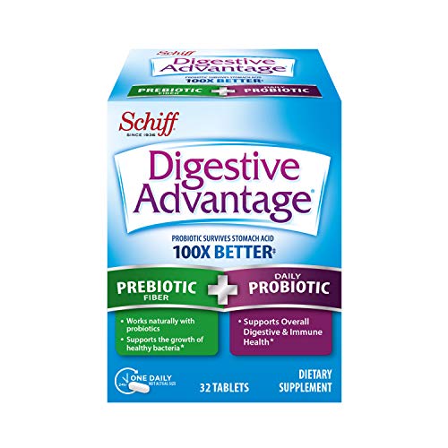 Prebiotic Fiber Plus Probiotic Tablets, Digestive Advantage (32 Count In A Box) - Helps Support The Growth Of Healthy Bacteria*, Supports Digestive & Immune Health*