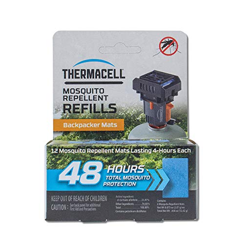 Thermacell Backpacker Mosquito Repellent Mat-Only Refills, 48-Hour Pack; Contains 12 Repellent Mats, Each Lasting 4 Hours; Use with Convenient and Easy to Use Backpacker Mosquito Repeller; DEET-Free