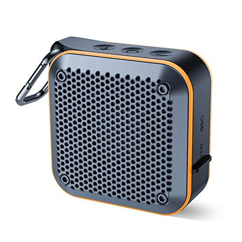 Portable Waterproof Bluetooth Speaker with FM Radio, IPX7 Waterproof Speaker Bluetooth Wireless Small Portable Speaker TWS Stereo 10H Playtime for Shower Bath Pool Boat Beach Home Party Travel 2019