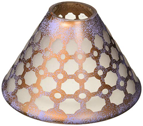 Pavilion - Bronze And Purple Sponge Patterned Frosted Glass Jar Candle Shade