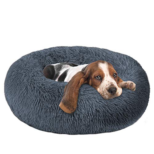 OQQ Round Donut Cat and Dog Cushion Bed, Pet Bed for Cats or Multiple Dogs, Anti-Slip & Water-Resistant Bottom, Super Soft Durable Fabric Pet Supplies, Machine Washable Luxury Cat & Dog Bed