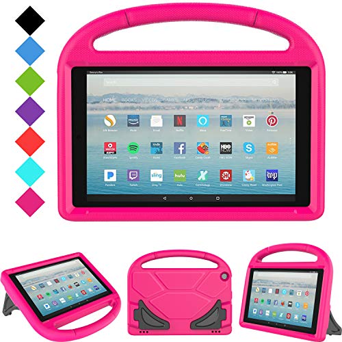 All-New Fire HD 10 2019/2017 Tablet Case - TIRIN Light Weight Shock Proof Handle Stand Kids Friendly Case for Amazon Fire HD 10.1 Inch Tablet (9th/7th Generation, 2019/2017 Release), Rose