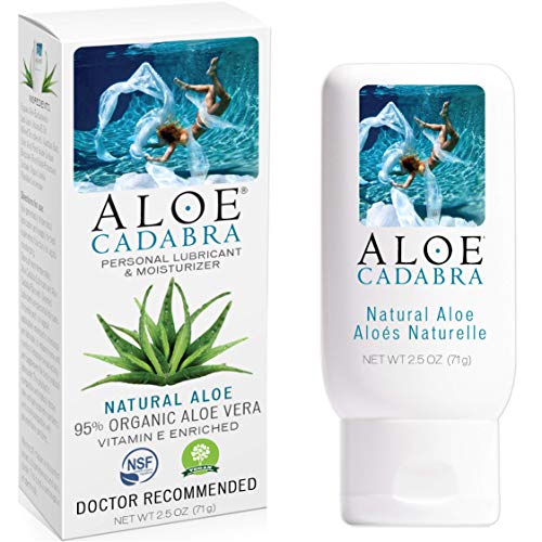 Aloe Cadabra Natural Personal Lube, Organic Best Sex Lubricant Oral Gel for Her, Him & Couples, Unscented, 2.5 oz