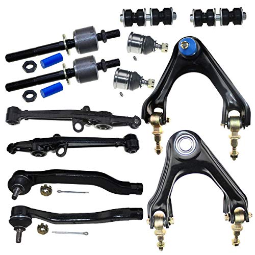 DLZ 12 Pcs Front Suspension Kit-Lower Control Arm Lower Ball Joint Upper Control Arm Assembly Outer Inner Tie Rod End Sway Bar Compatible with Accord 94-97 Replacement for Acura CL 3.0L 97-99