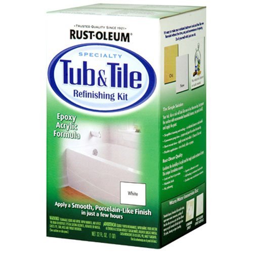 Rust-Oleum 7860519 Tub And Tile Refinishing 2-Part Kit, White, 32 oz