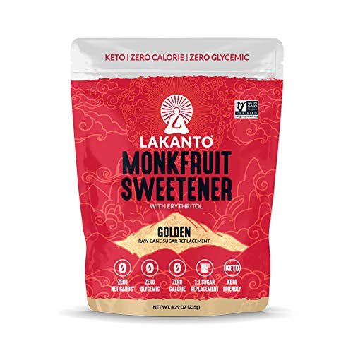 Lakanto Monkfruit Sweetener, 1:1 Sugar Substitute, Keto, Non-GMO (Golden - 8.29 ounces)