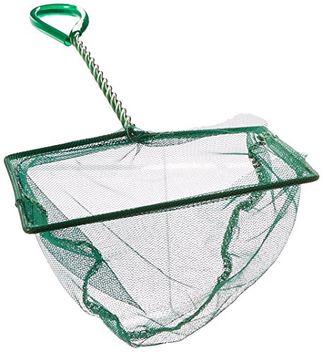 lasenersm 8 Inch Fish Net Fish Tank Net with Plastic Handle for Aquarium, Green