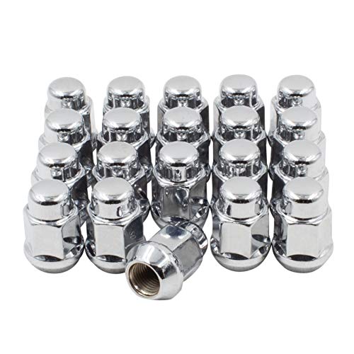 Wheel Accessories Parts 20 Dual Coating Chrome 12x1.5 Closed End Bulge Acorn Lug Nuts - Cone Seat - 19mm Hex Wheel Lug Nut