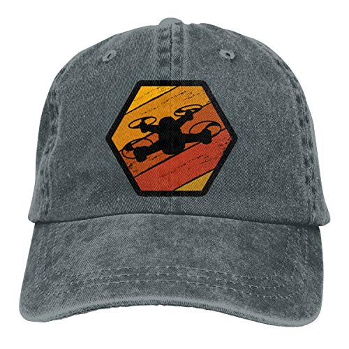 Vintage Quadcopter Drone Pilot Men Adjustable Washed Twill Low Profile Baseball Cap Dad Hat Deep Heather