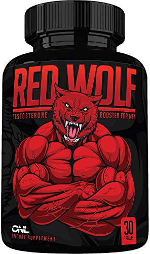 Red Wolf Testosterone Booster for Men - Enlargement Supplement - Ultimate Mens High Potency Endurance, Drive, and Strength Booster - Osyris Nutrition Lab - 1 Month Supply - Made in USA